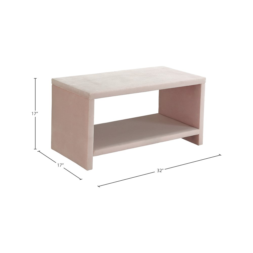 Cleo Pink Velvet Night Stand. Picture 4