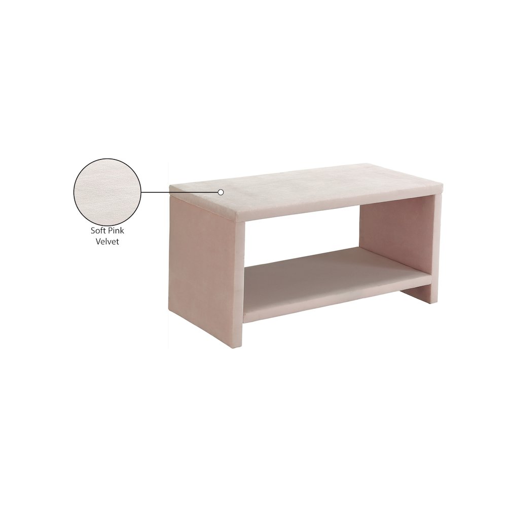 Cleo Pink Velvet Night Stand. Picture 5