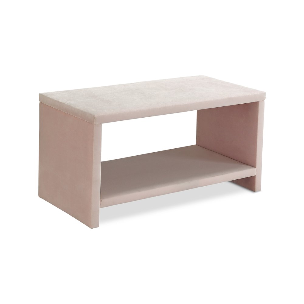 Cleo Pink Velvet Night Stand. Picture 1