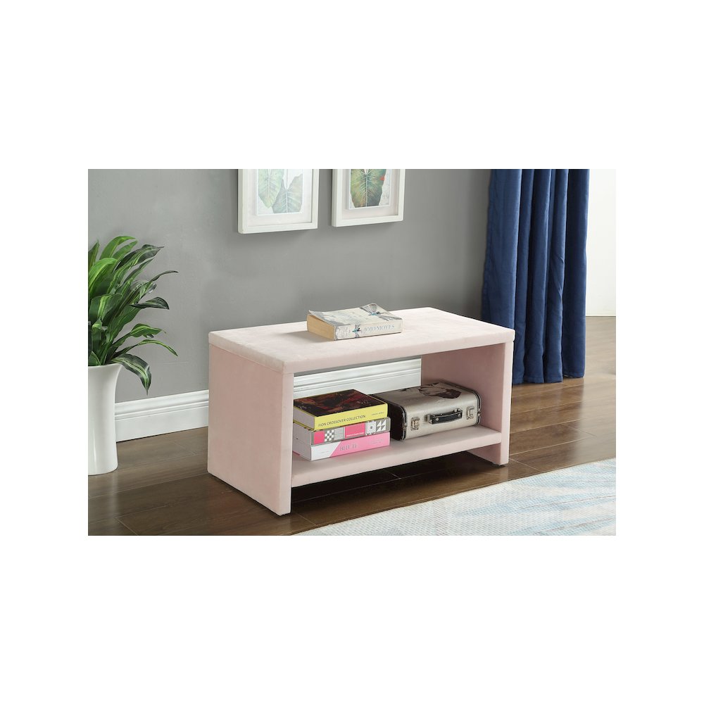 Cleo Pink Velvet Night Stand. Picture 2