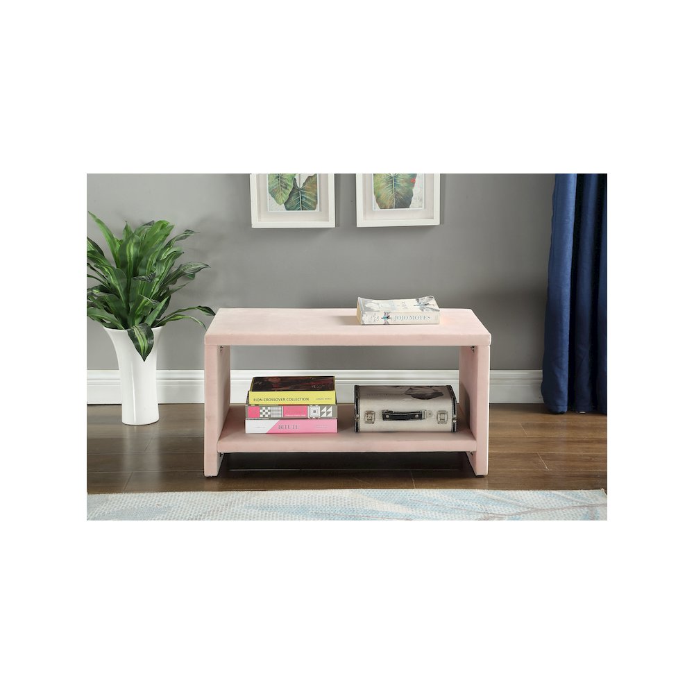 Cleo Pink Velvet Night Stand. Picture 3