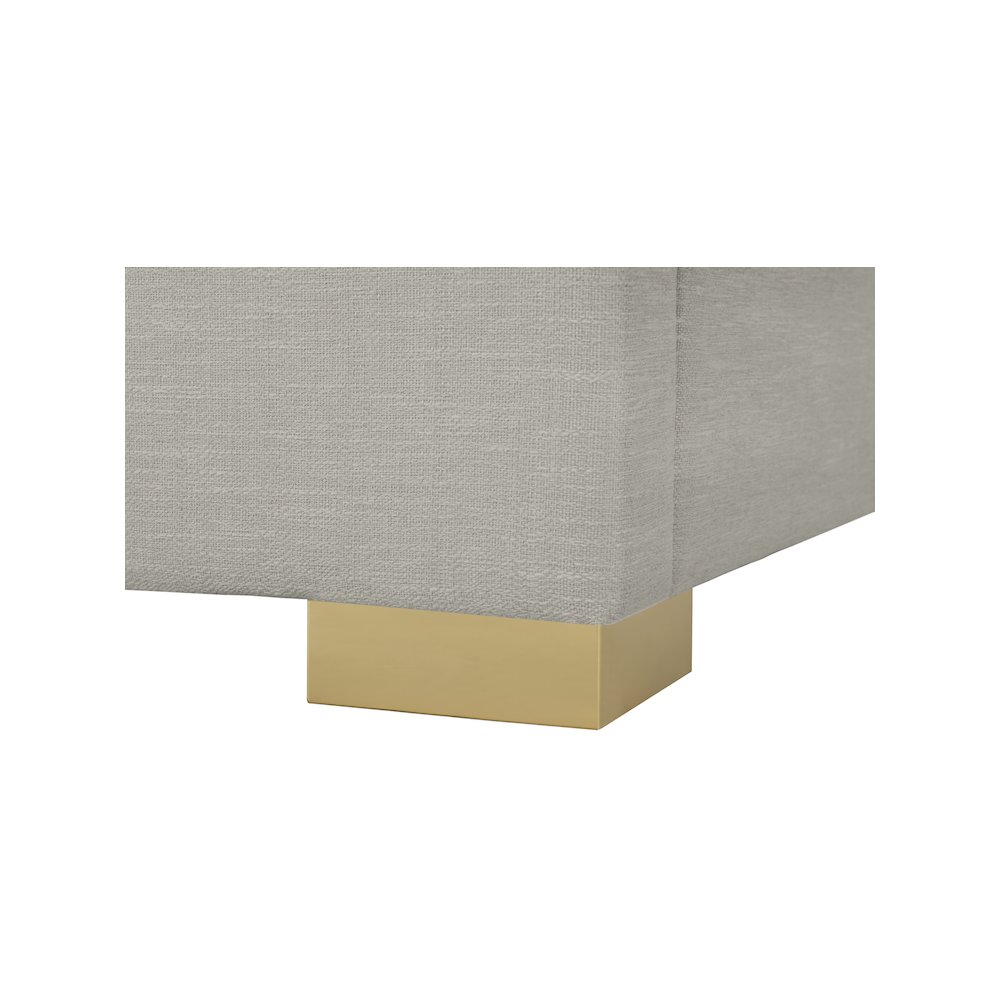 Crosby Beige Linen Textured Fabric Full Bed. Picture 12
