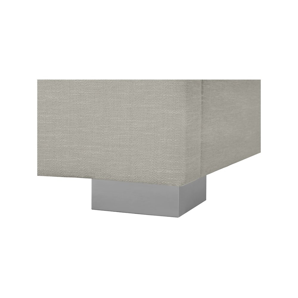 Crosby Beige Linen Textured Fabric Full Bed. Picture 13