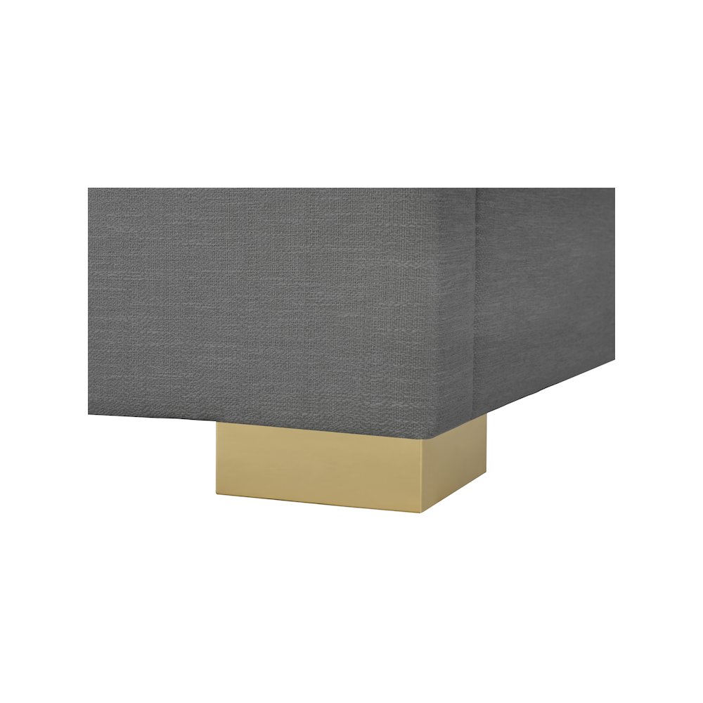 Crosby Grey Linen Textured Fabric King Bed. Picture 12