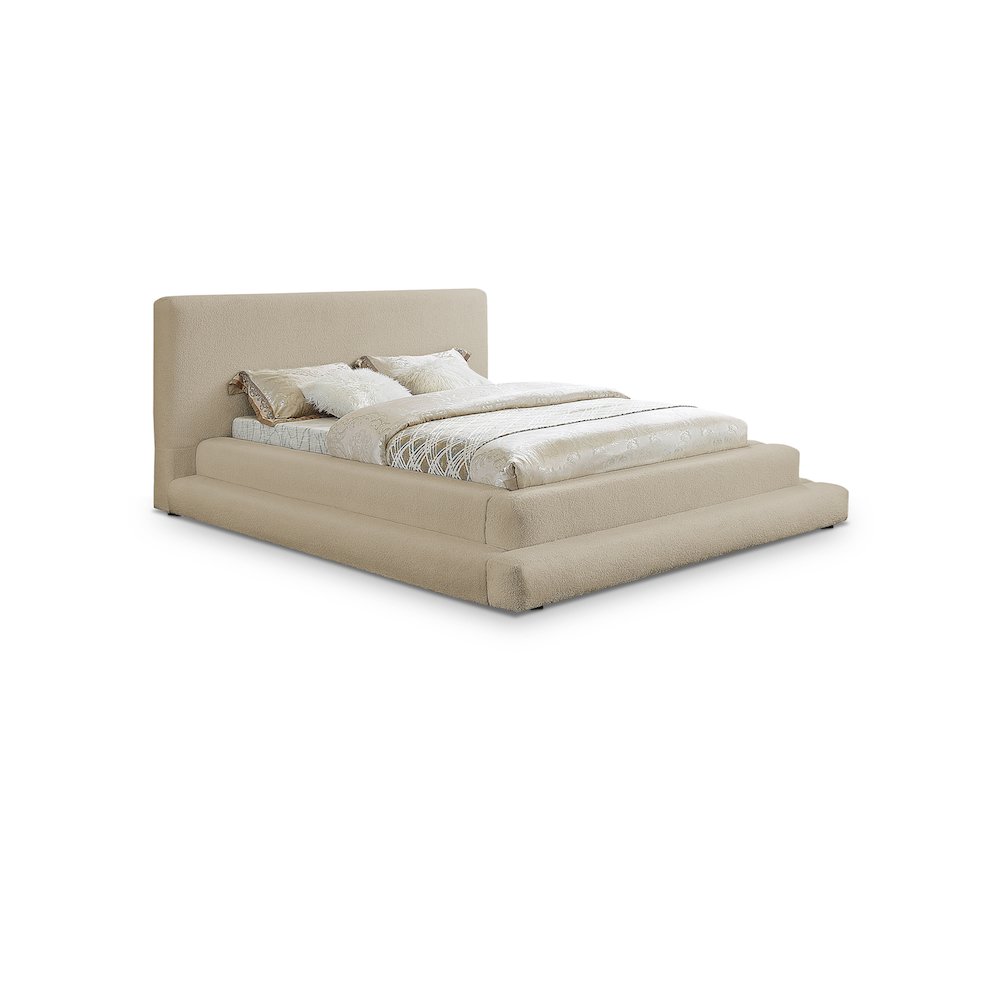 Dane Beige Teddy Fabric Full Bed. Picture 1