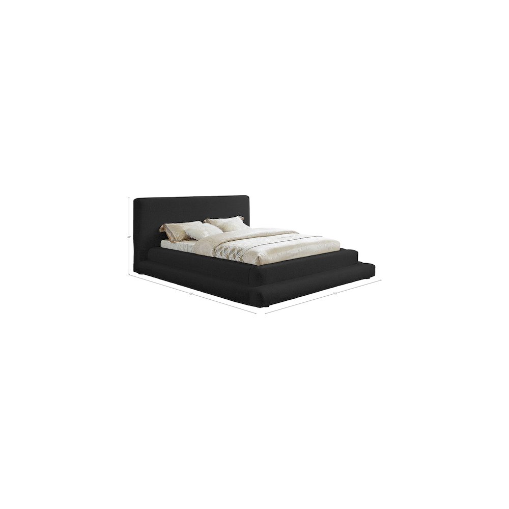 Dane Black Teddy Fabric King Bed. Picture 7