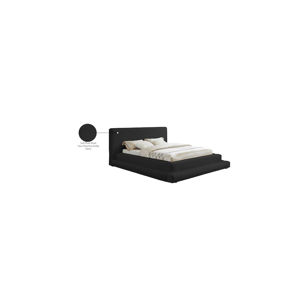 Dane Black Teddy Fabric King Bed. Picture 8