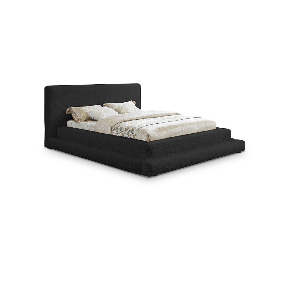 Dane Black Teddy Fabric King Bed. Picture 1