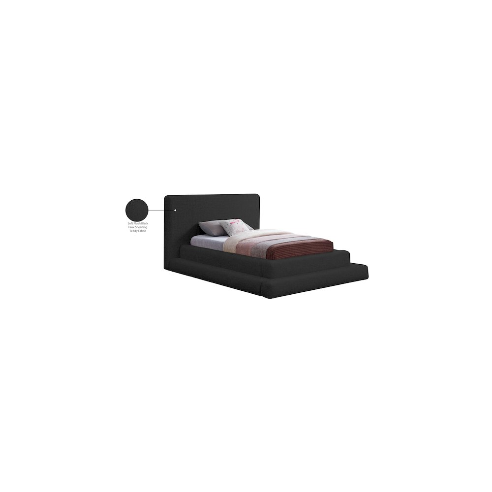 Dane Black Teddy Fabric Twin Bed. Picture 8
