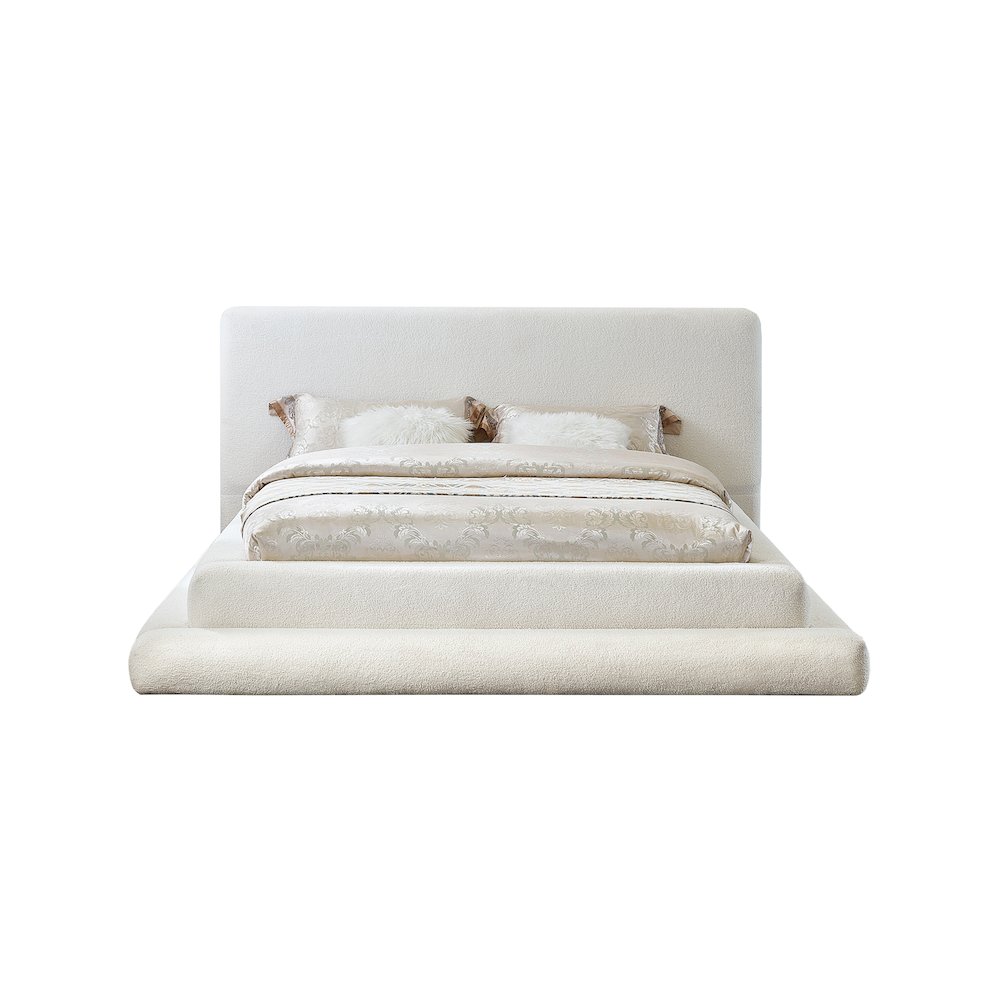 Dane Cream Teddy Fabric Full Bed. Picture 2