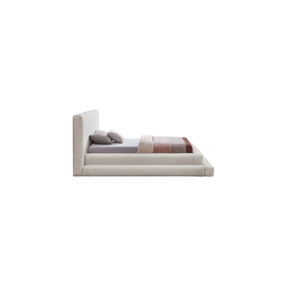Dane Cream Teddy Fabric Twin Bed. Picture 4