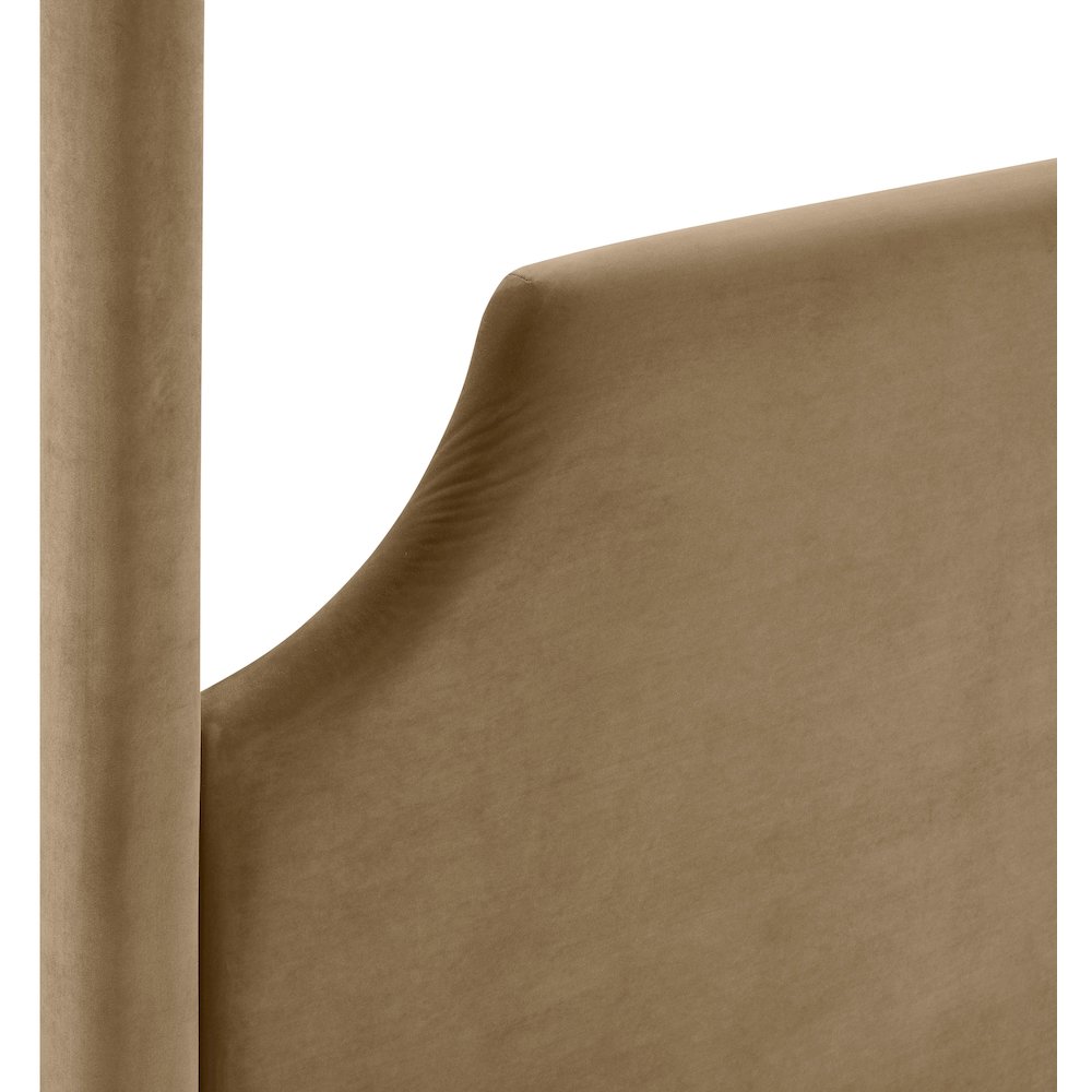 Dawson Beige Velvet Upholstered Full Bed. Picture 9
