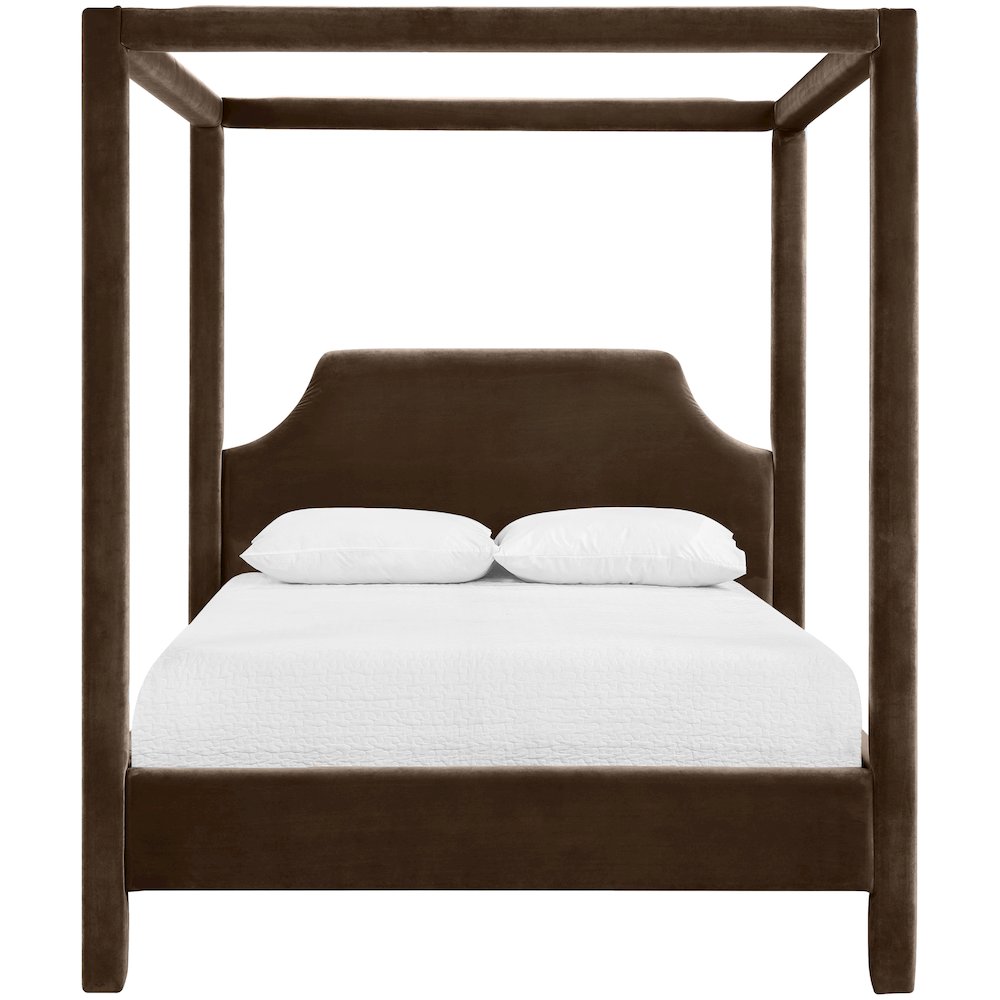Dawson Brown Velvet Upholstered Full Bed. Picture 2