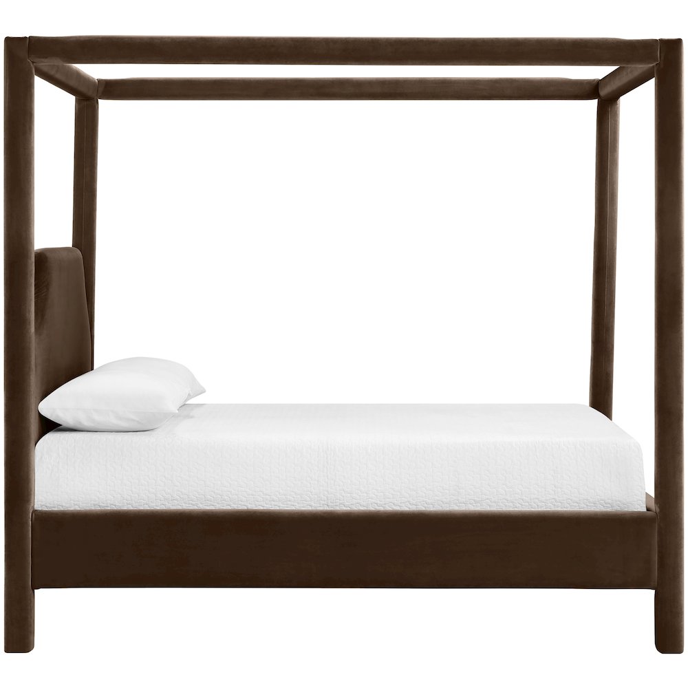 Dawson Brown Velvet Upholstered Full Bed. Picture 8