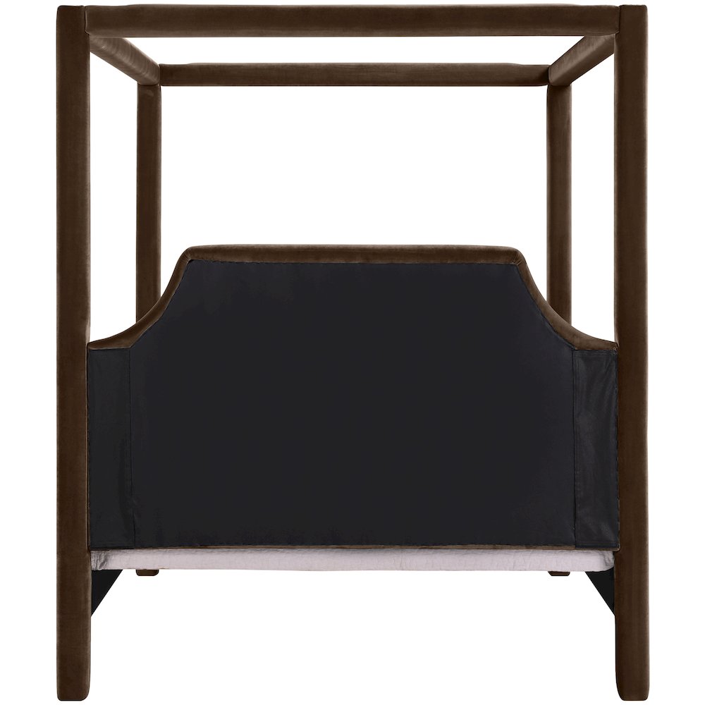 Dawson Brown Velvet Upholstered Full Bed. Picture 3