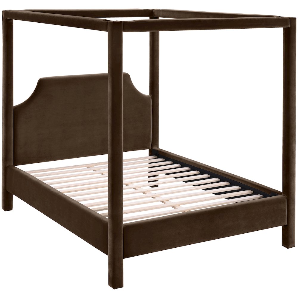 Dawson Brown Velvet Upholstered Full Bed. Picture 4