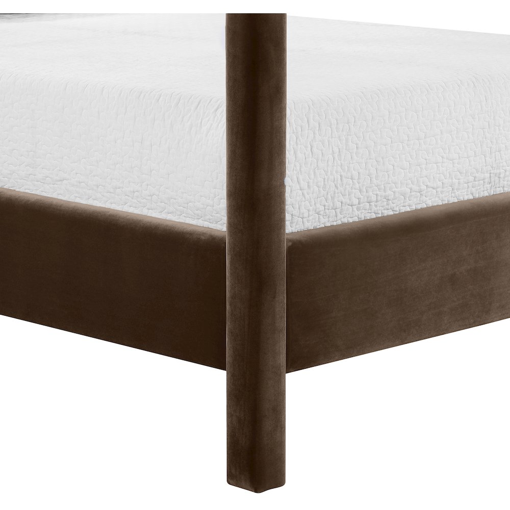 Dawson Brown Velvet Upholstered Full Bed. Picture 6