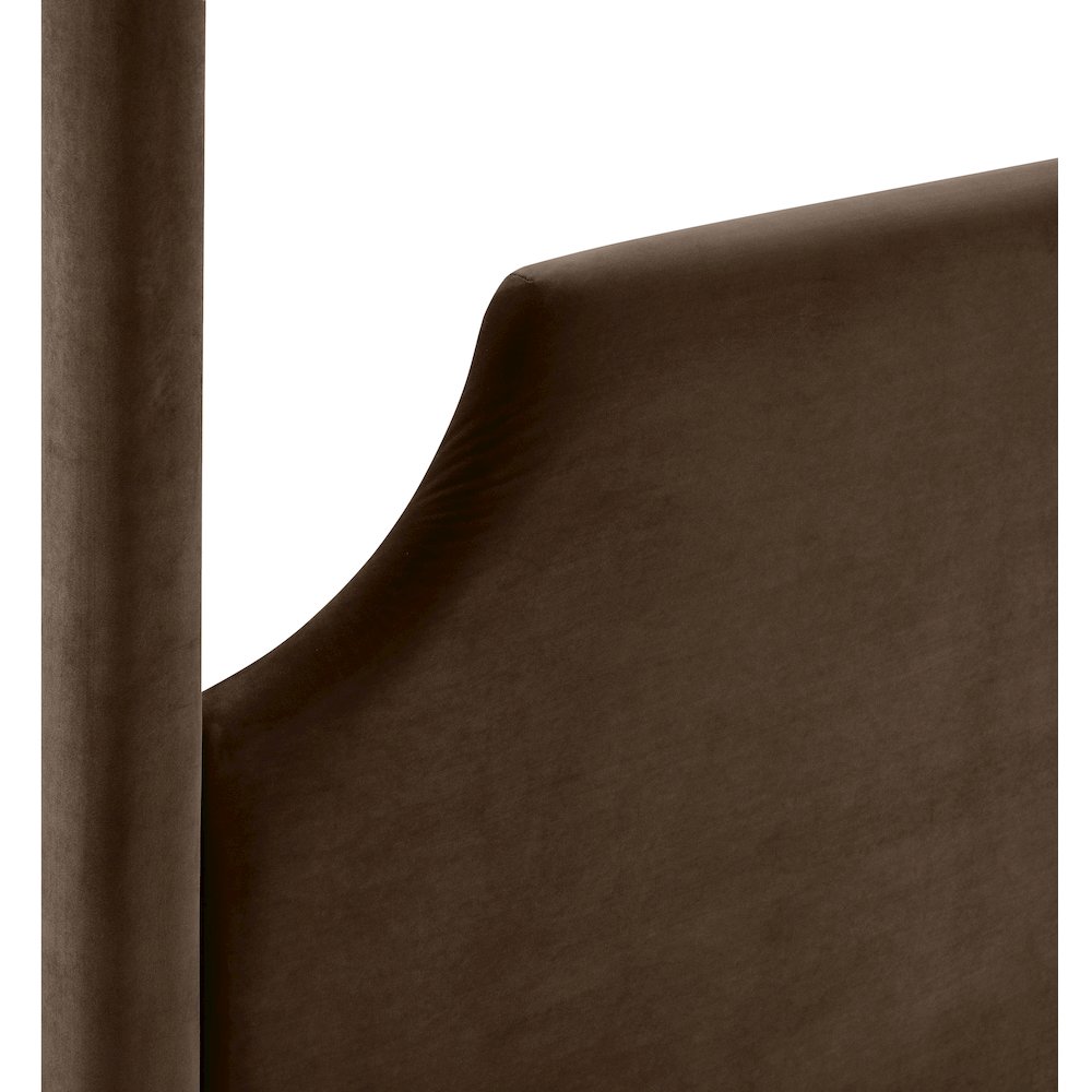 Dawson Brown Velvet Upholstered Full Bed. Picture 9