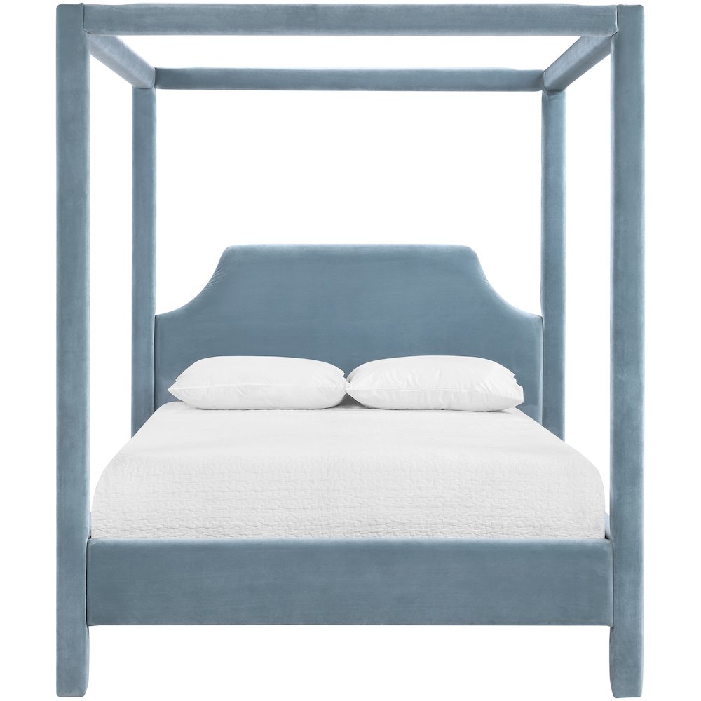 Dawson Light Blue Velvet Upholstered Full Bed. Picture 2