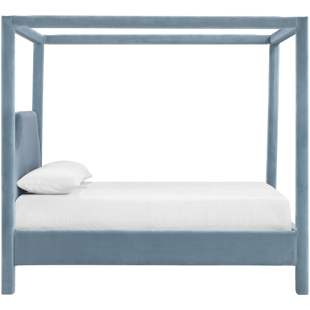 Dawson Light Blue Velvet Upholstered Full Bed. Picture 8
