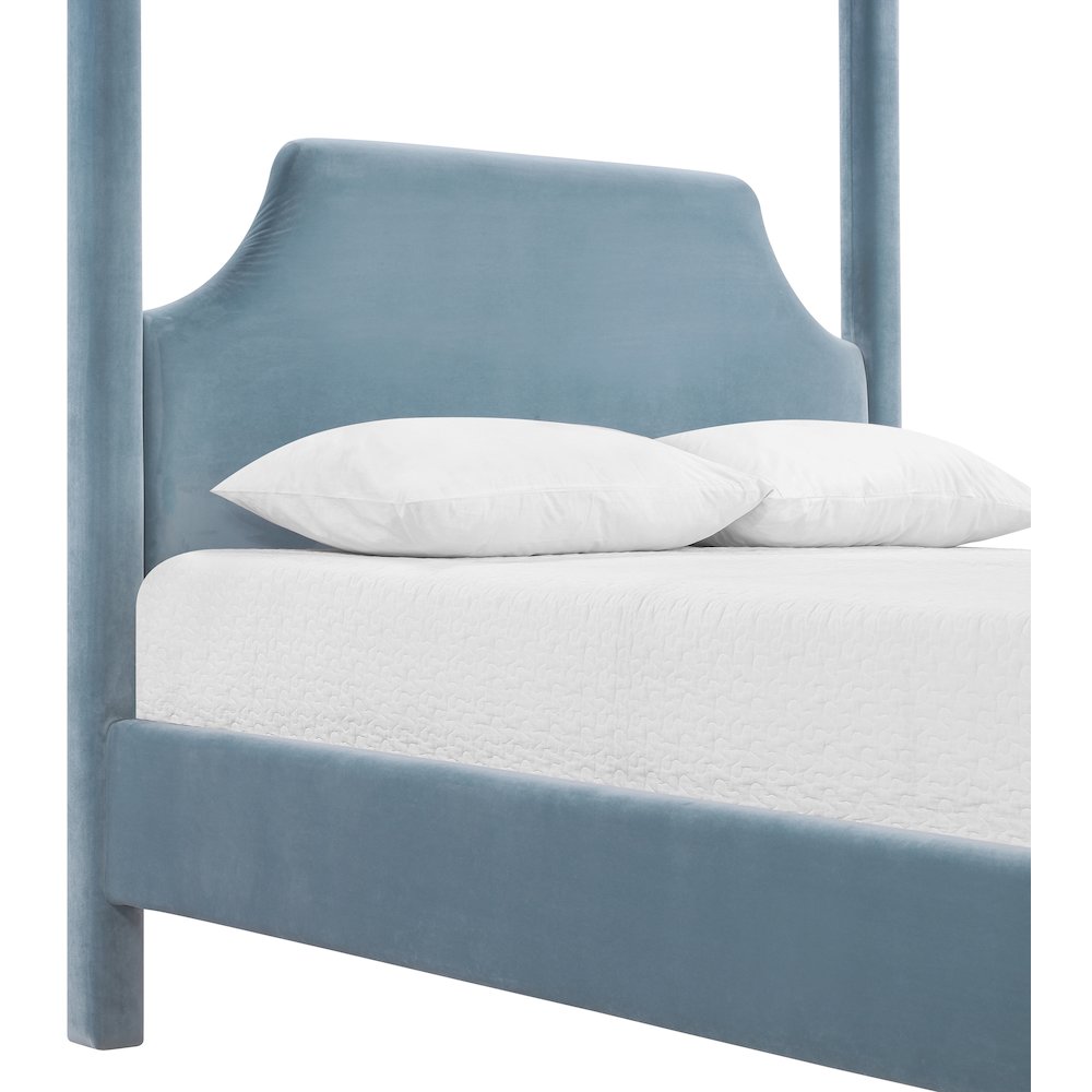 Dawson Light Blue Velvet Upholstered Full Bed. Picture 5