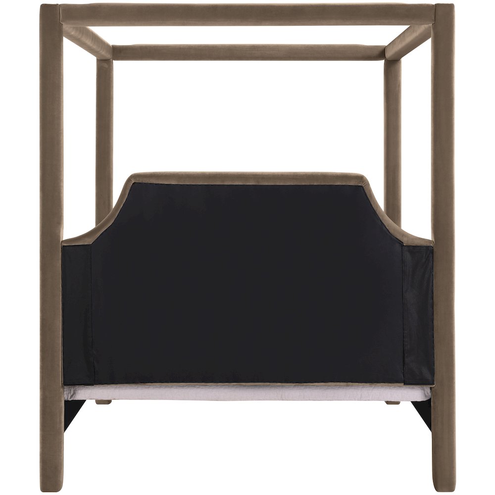 Dawson Taupe Velvet Upholstered Full Bed. Picture 3