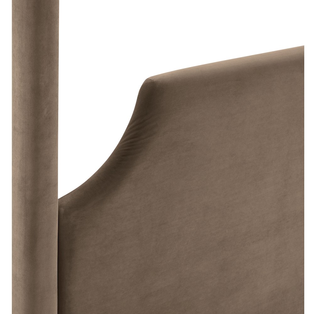 Dawson Taupe Velvet Upholstered Full Bed. Picture 9