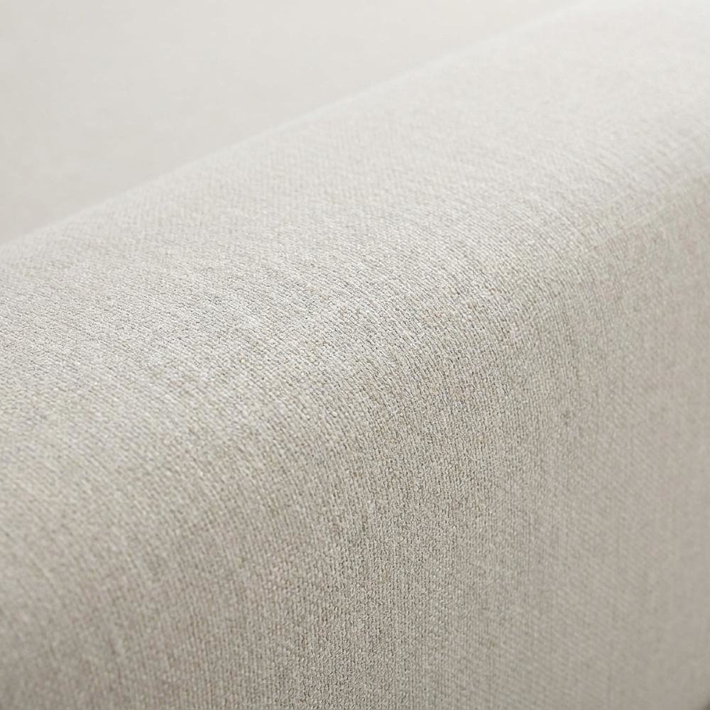 Linen Platform Bed Frame, with Storage, Beige Linen Textured Fabric, King. Picture 6
