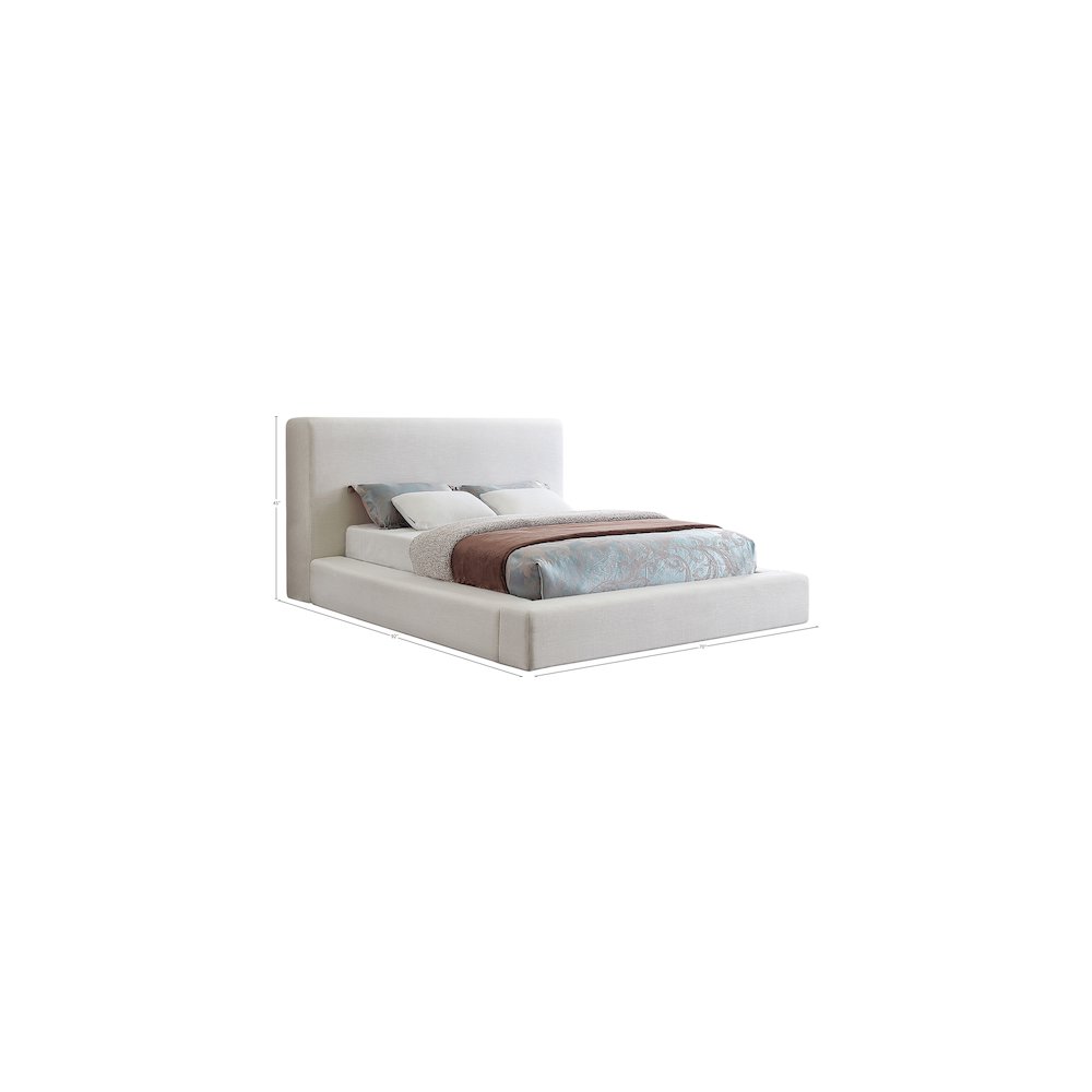 Devin Cream Linen Textured Fabric Full Bed. Picture 6