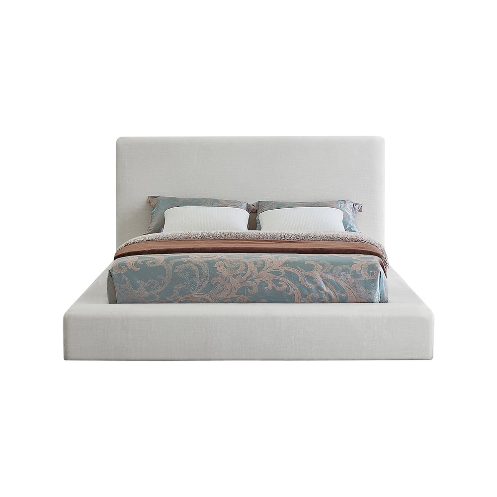 Devin Cream Linen Textured Fabric Full Bed. Picture 2