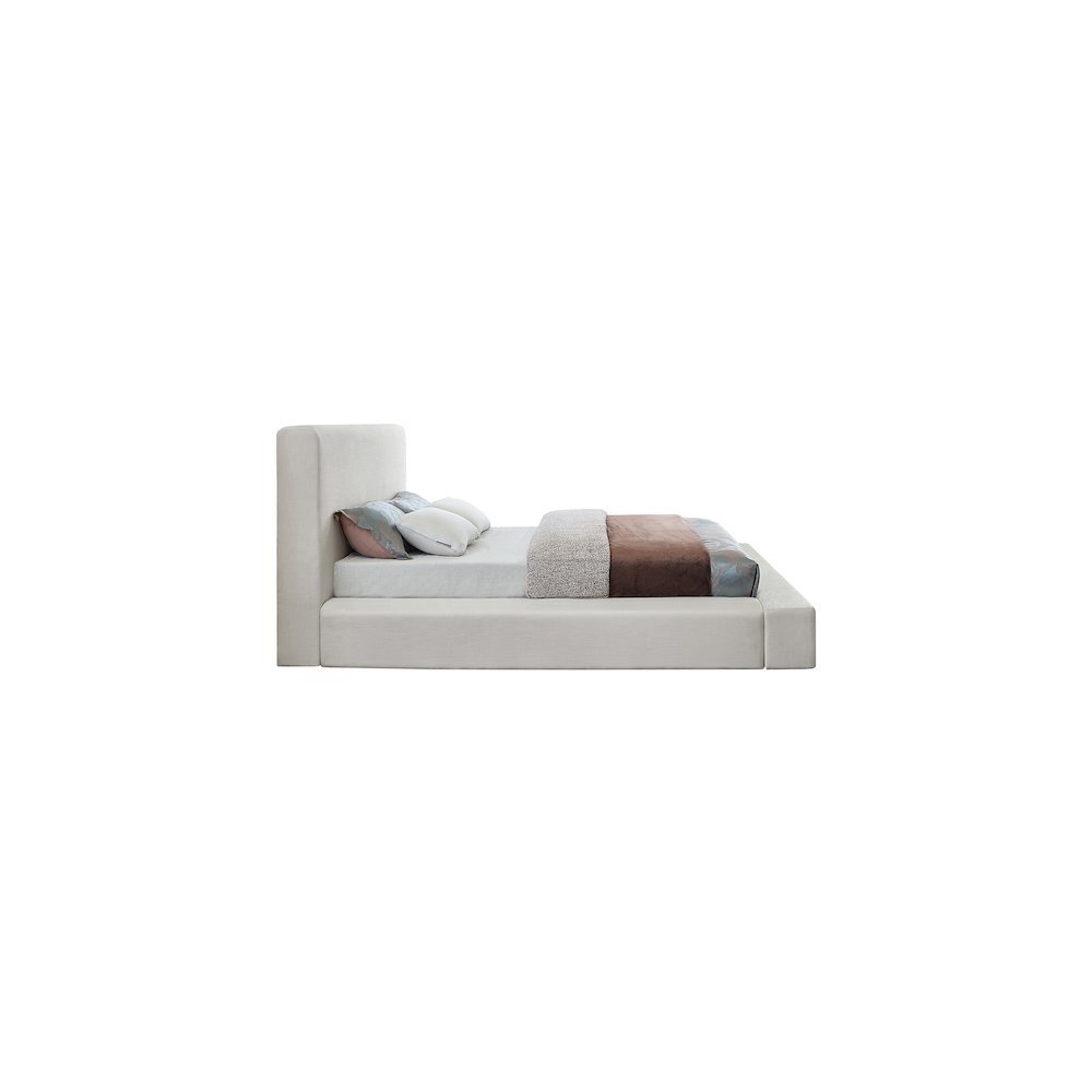 Devin Cream Linen Textured Fabric Full Bed. Picture 4
