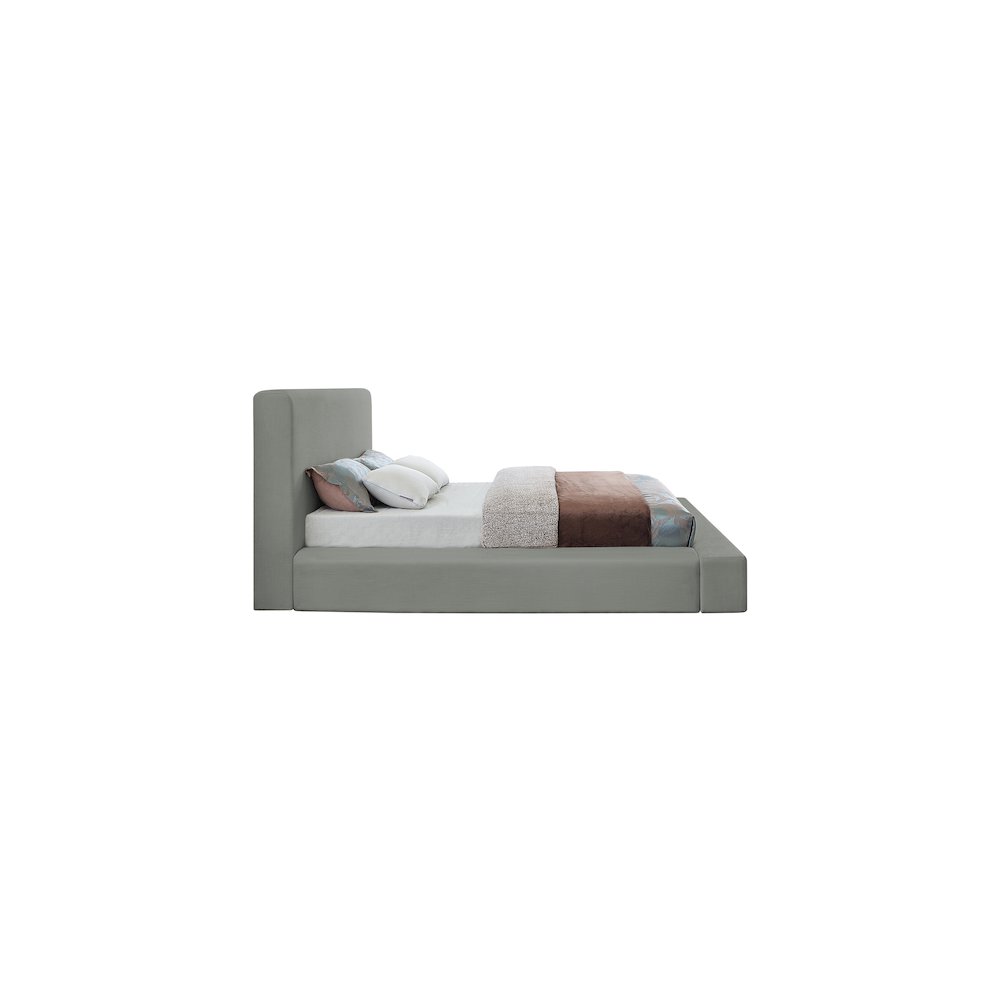 Devin Grey Linen Textured Fabric Full Bed. Picture 4