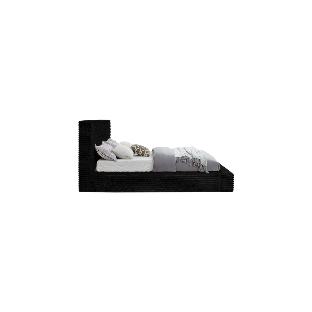 Dexter Black Corduroy Fabric Queen Bed. Picture 3