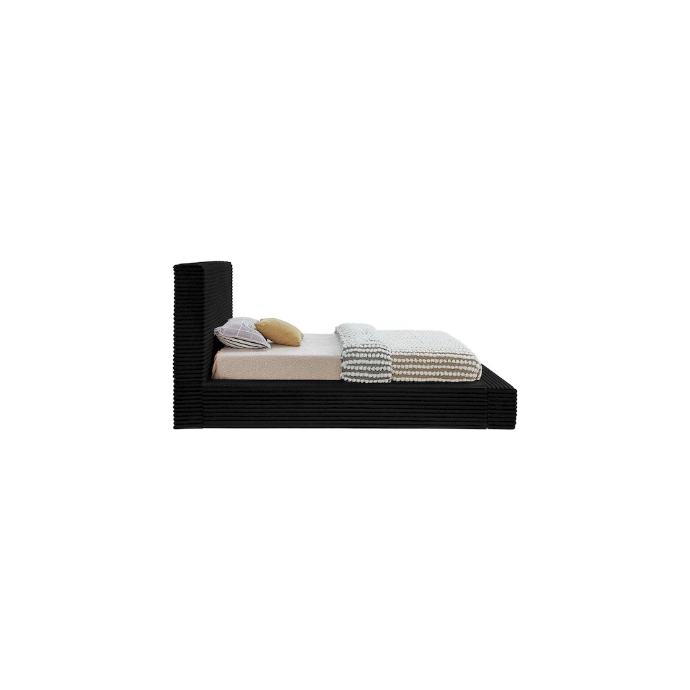 Dexter Black Corduroy Fabric Twin Bed. Picture 3