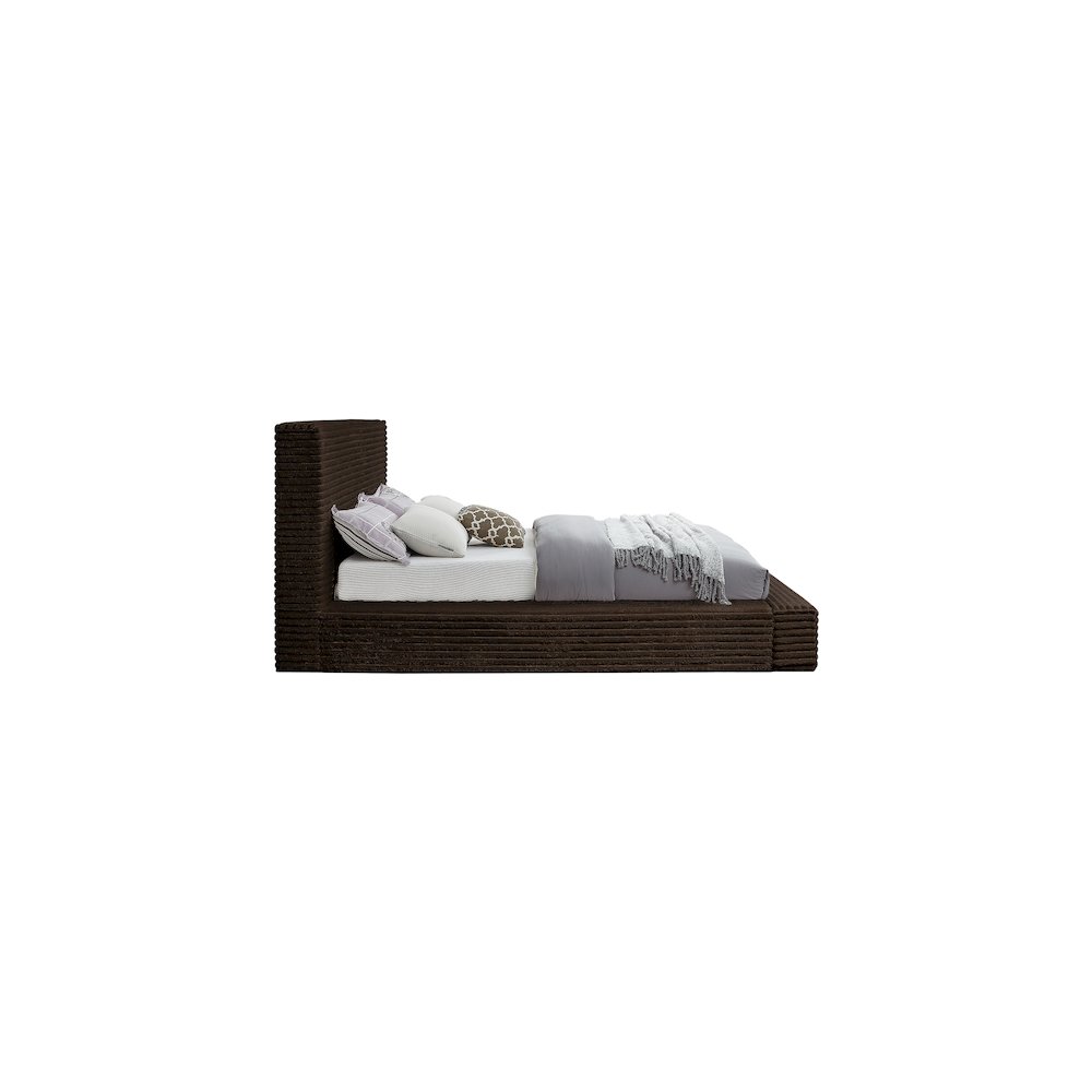 Dexter Brown Corduroy Fabric King Bed. Picture 3