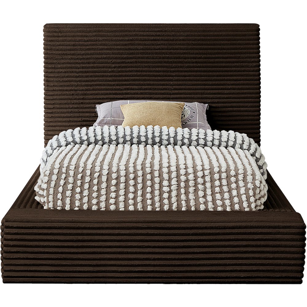 Dexter Brown Corduroy Fabric Twin Bed. Picture 2