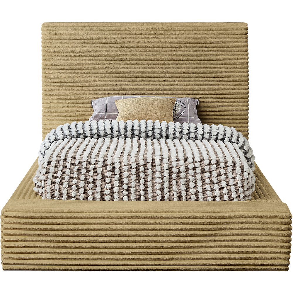 Dexter Camel Corduroy Fabric Twin Bed. Picture 2