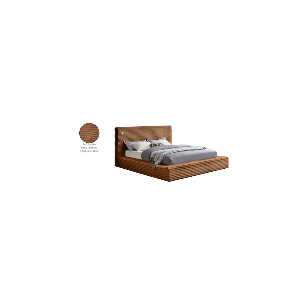 Dexter Saddle Corduroy Fabric King Bed. Picture 7