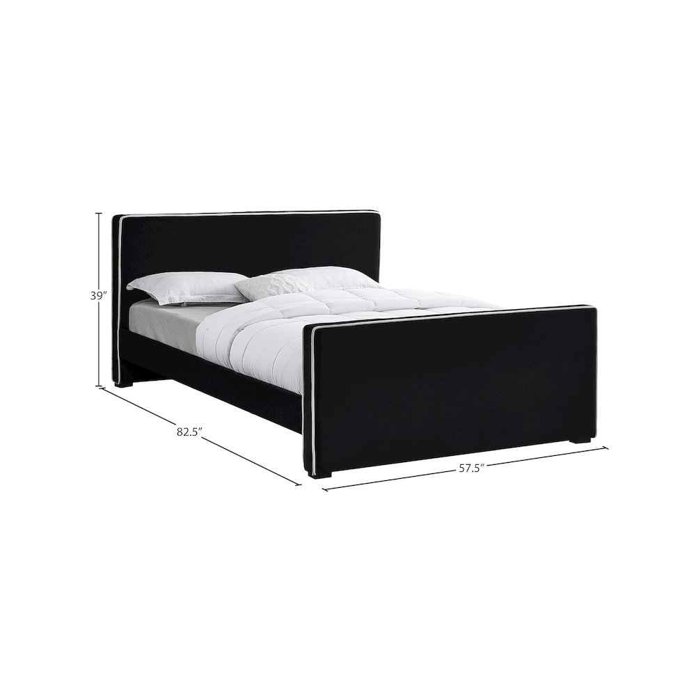 Dillard Black Velvet Full Bed. Picture 6