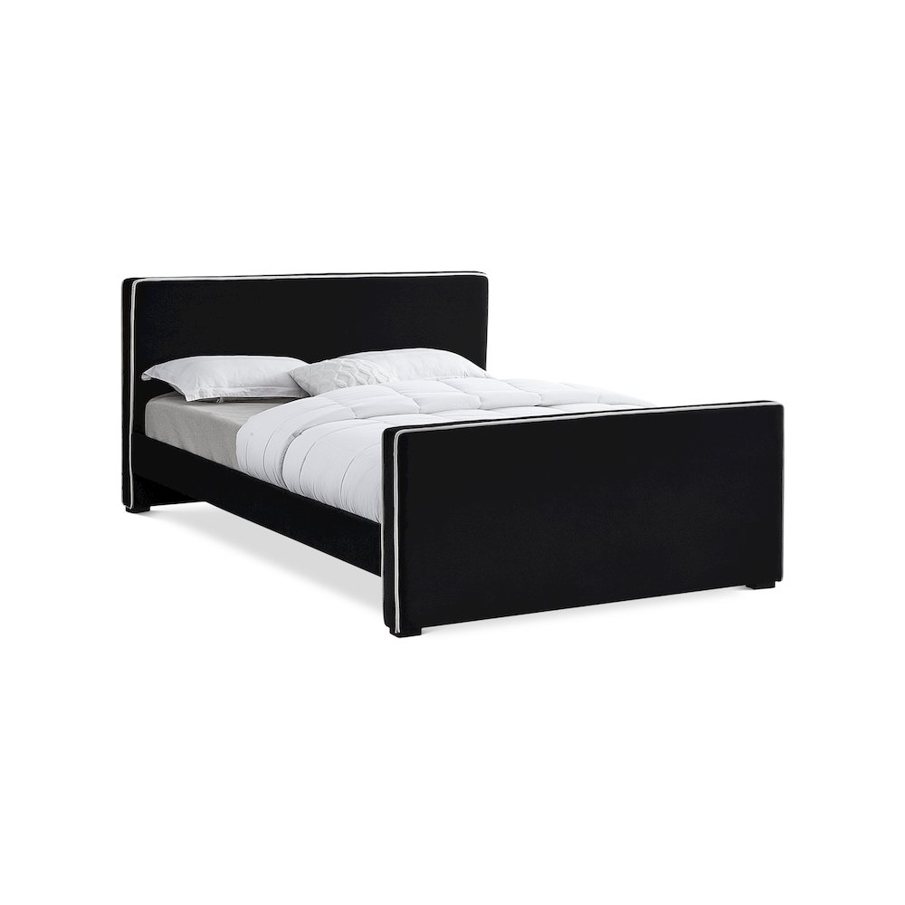 Dillard Black Velvet King Bed. Picture 1