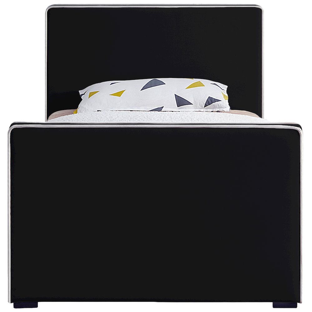 Dillard Black Velvet Twin Bed. Picture 2