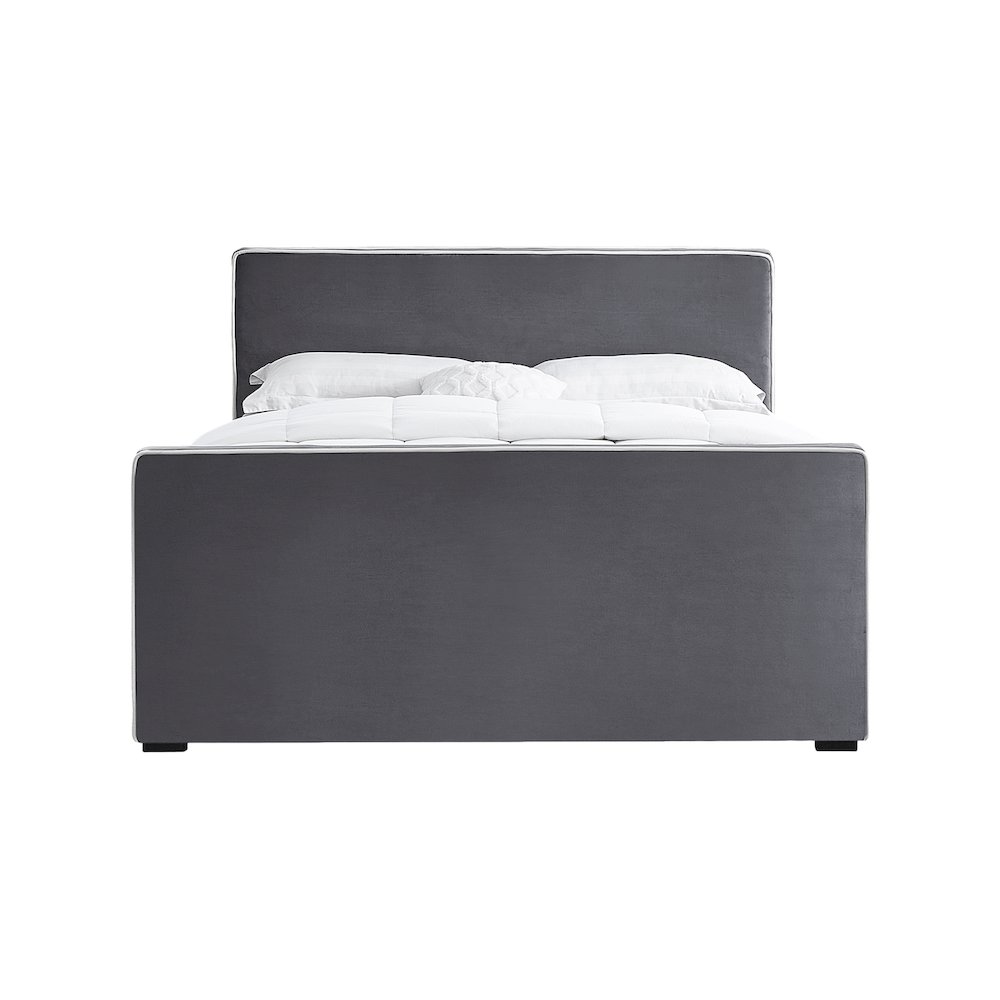 Dillard Grey Velvet Queen Bed. Picture 2