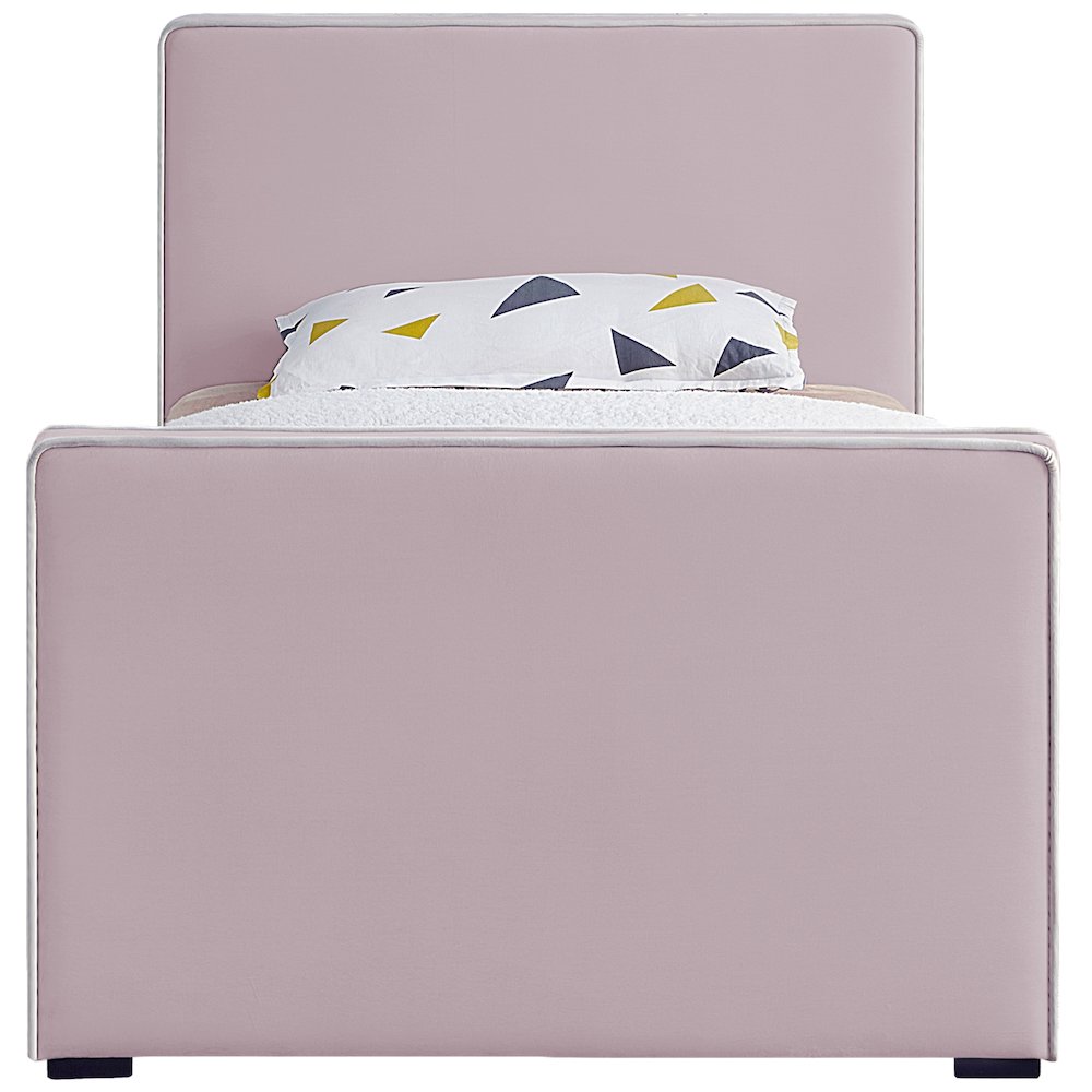 Dillard Pink Velvet Twin Bed. Picture 2