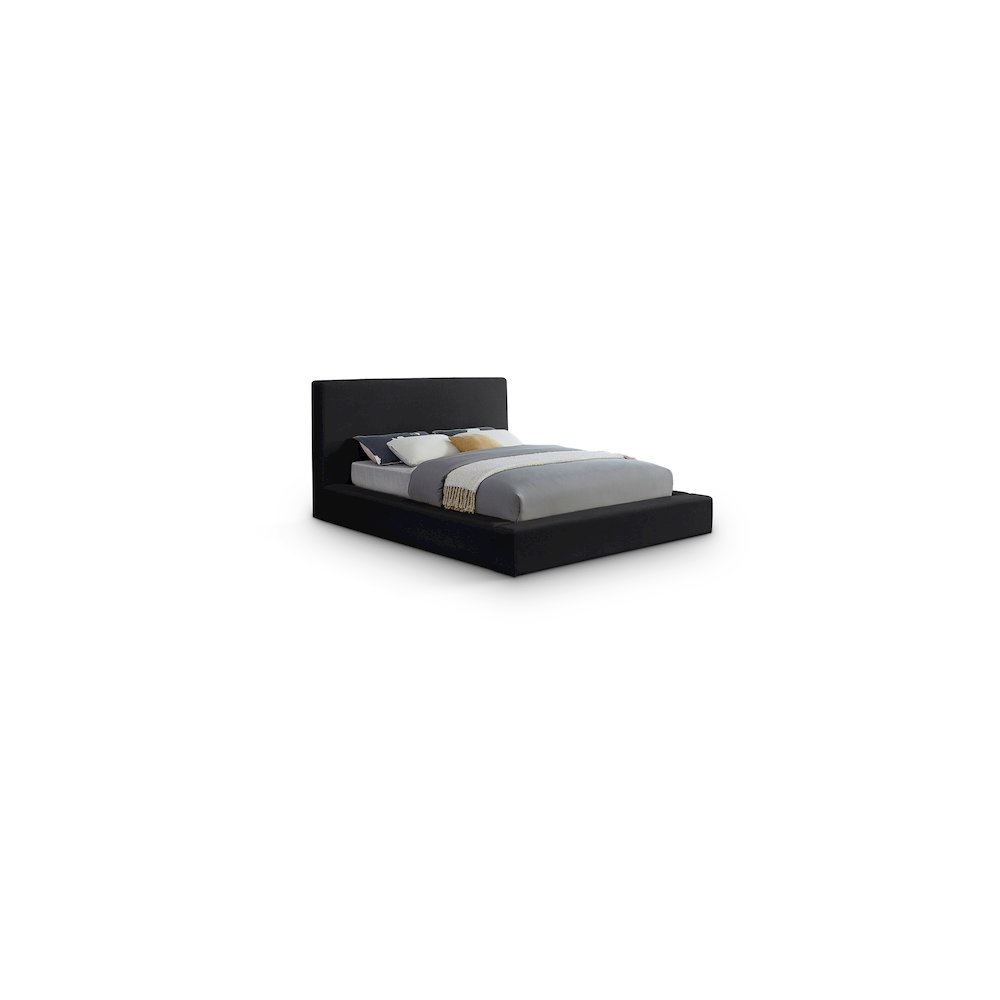 Dorian Black Velvet King Bed. Picture 1