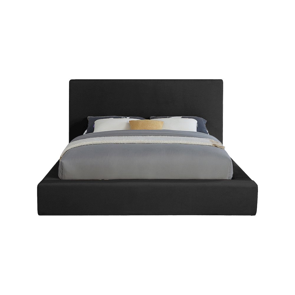 Dorian Black Velvet King Bed. Picture 2