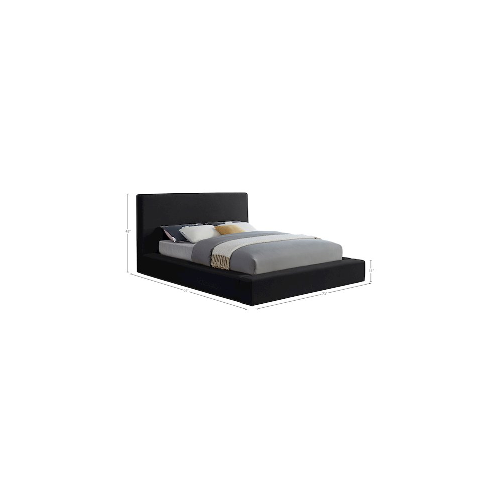 Dorian Black Velvet Queen Bed. Picture 6