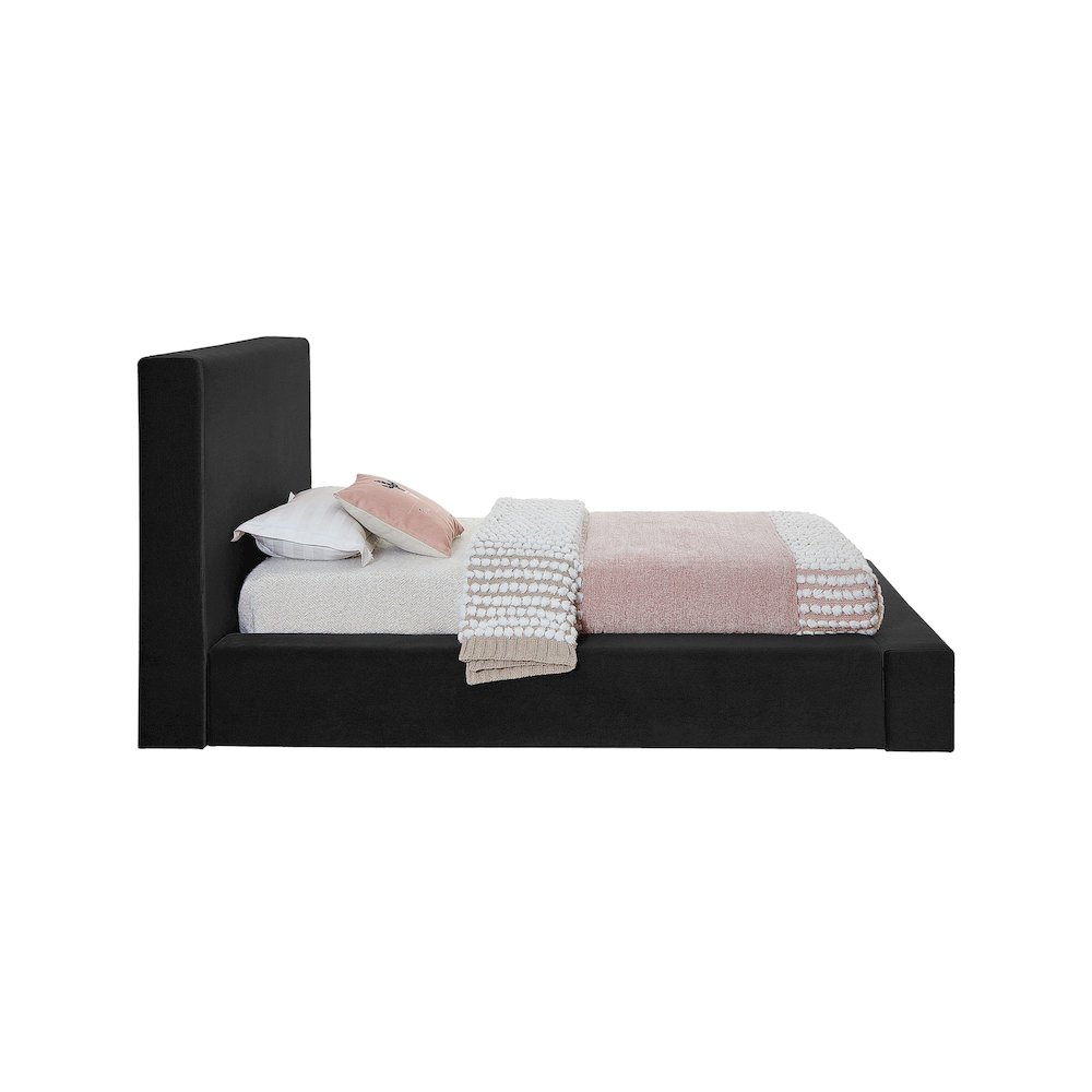 Dorian Black Velvet Twin Bed. Picture 3