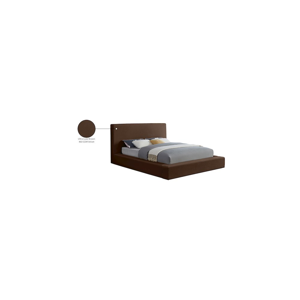 Dorian Brown Velvet Full Bed. Picture 7