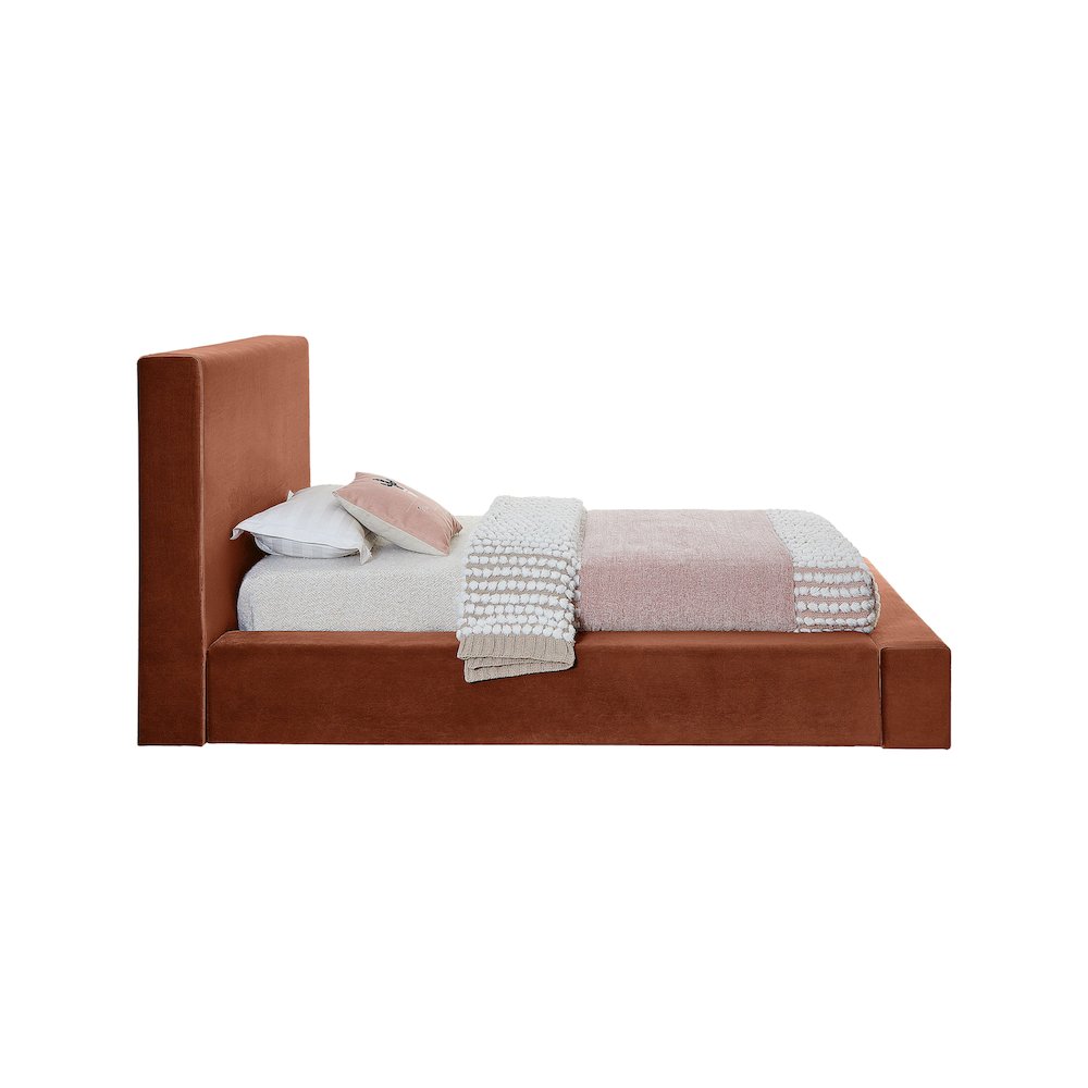 Dorian Cognac Velvet Twin Bed. Picture 3