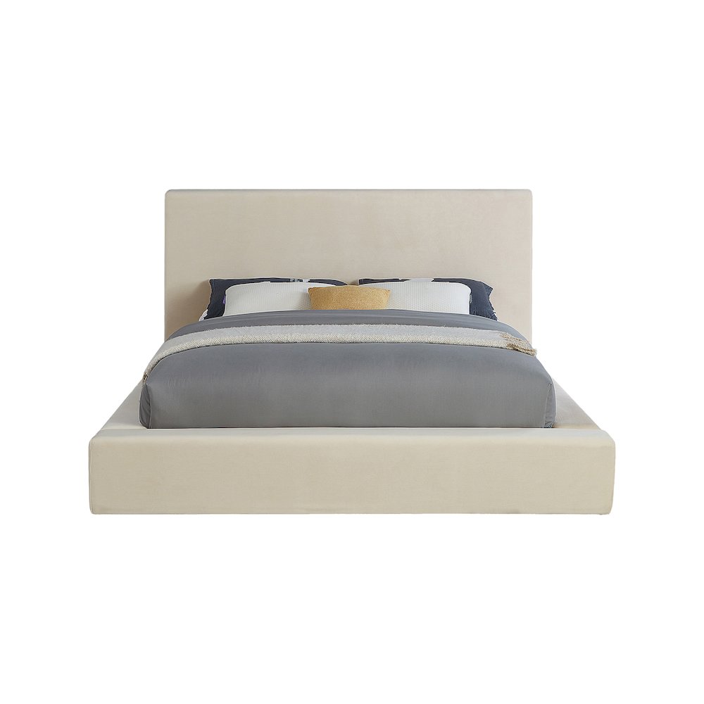 Dorian Cream Velvet Full Bed. Picture 2